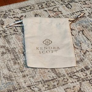 Kendra Scott Drawstring Jewelry Pouch Storage Gray Gold